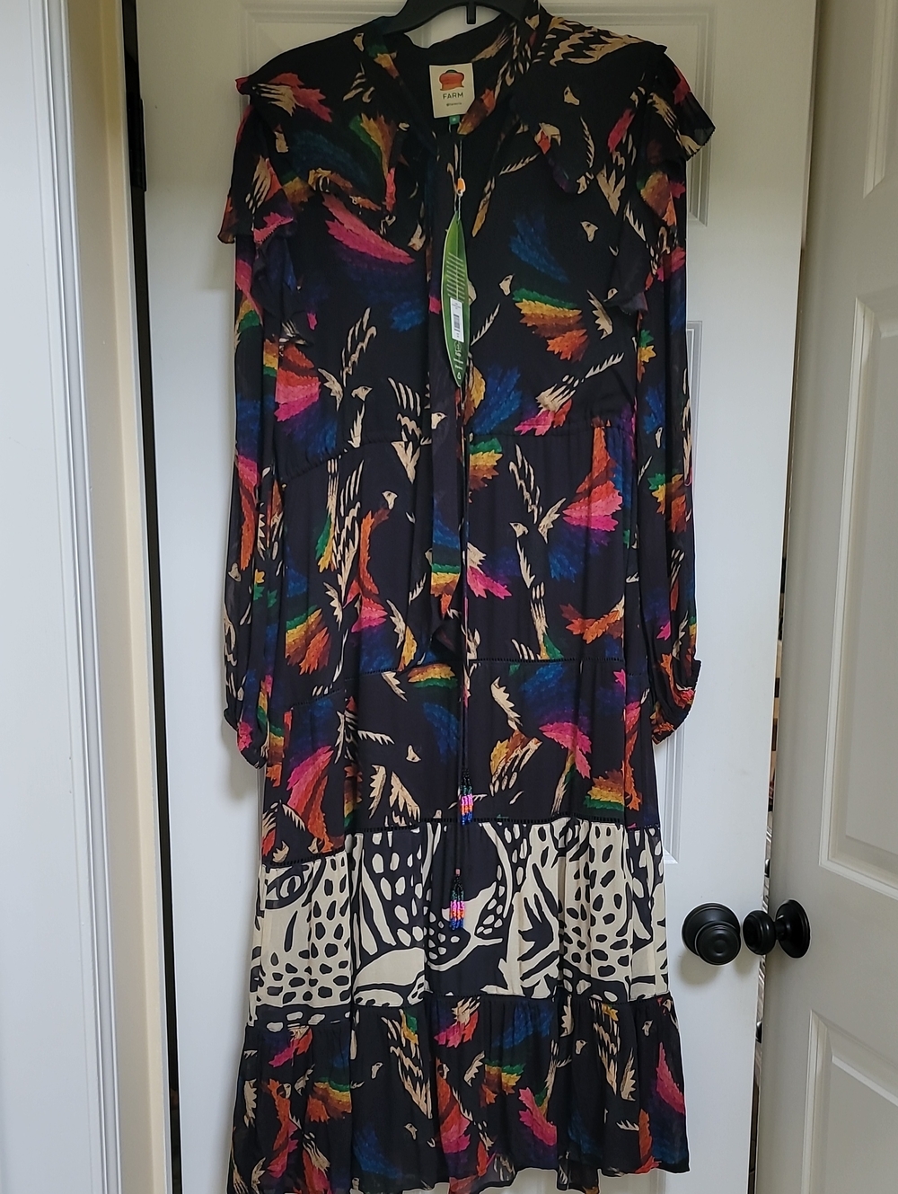 Farm Rio Black Macaws Flight Ankle Dress - Picture 8 of 16